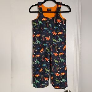 4t snow bibs orange fleece lined dinosaurs
